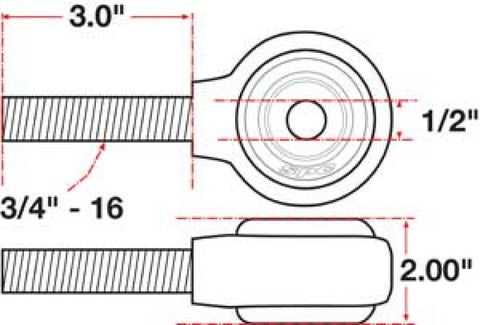 SPC Performance XAXIS Rod End Ball Joint - 15746