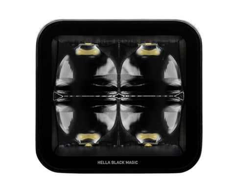 Hella Universal Black Magic 3.2in L.E.D. Cube Kit - Flood Beam (Long Range) - 358176821