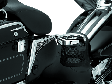 Kuryakyn Passenger Drink Holder With Basket 98-13 Touring Right Side Chrome - 1482