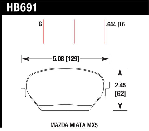 Hawk 06-14 Mazda MX-5 DTC-60 Race Front Brake Pads - HB691G.644