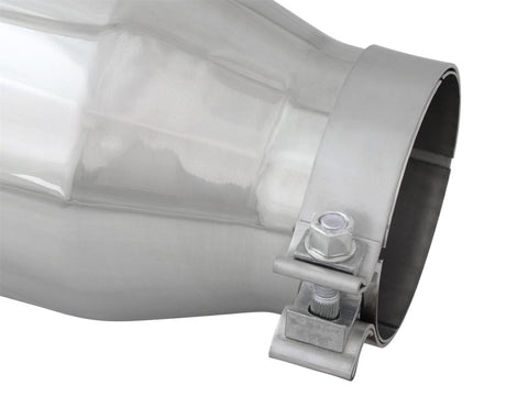 aFe MACH Force-XP 304 SS Single Wall Polished Exhaust Tip Pair 4in Inlet x 6in Outlet x 15in L - 49T40606-P15