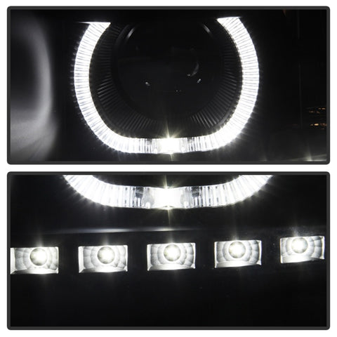 xTune Chevy Silverado 1500/2500/3500 07-13 LED Halo Projector Headlights Black PRO-JH-CSIL07-CFB-BK - 9032189