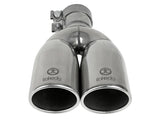 aFe Takeda 304 Stainless Steel Clamp-on Exhaust Tip Polished 2-1/2ininlet x 3-1/2in Outlet X 12in L - 49T25374-P121