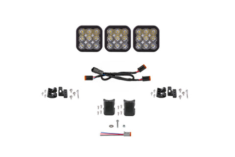 Diode Dynamics SS5 Sport Universal CrossLink 3-Pod Lightbar - White Driving - DD7204