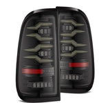 AlphaRex 97-03 Ford F150 / 99-16 Ford F250/F350/F450/F550 LUXX-Series LED Tail Lights - Alpha-Black - 658001