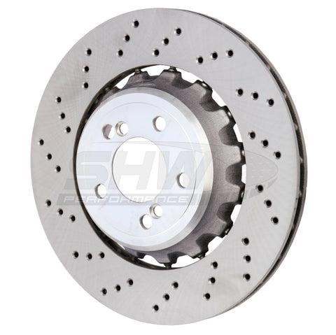 SHW 15-18 BMW M3 3.0L Left Rear Cross-Drilled Lightweight Brake Rotor (34212284811) - BRL44811