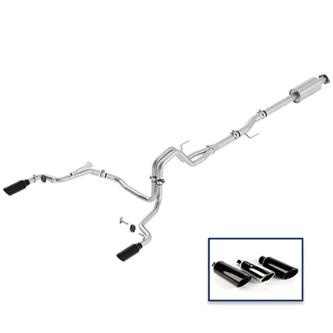 Ford Racing 15-18 F-150 5.0L Cat-Back Extreme Exhaust System Rear Exit w/ Black Chrome Tips - M-5200-F1550DEBA