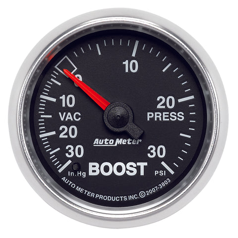Autometer GS 52mm 30 In Hg.-Vac/30 PSI Mechanical Vacuum/Boost Gauge - 3803