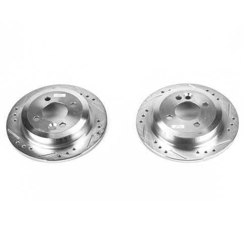 Power Stop 02-06 Mini Cooper Rear Evolution Drilled & Slotted Rotors - Pair - EBR652XPR