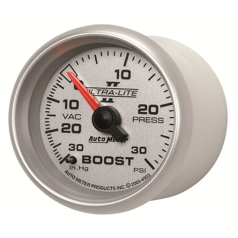 Autometer Ultra-Lite II 52mm 30 PSI Mechanical Boost Gauge - 4903