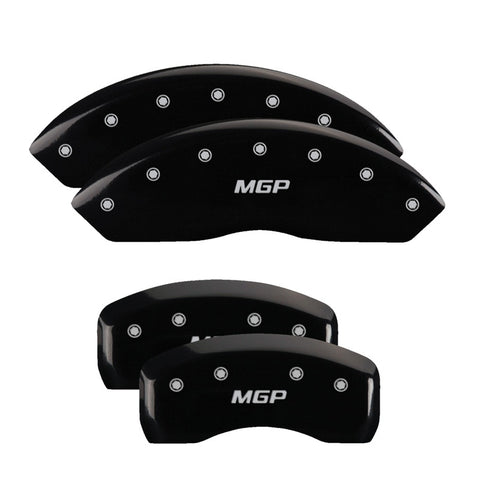 MGP Front set 2 Caliper Covers Engraved Front Oval logo/Ford Black finish silver ch - 10234FFRDBK
