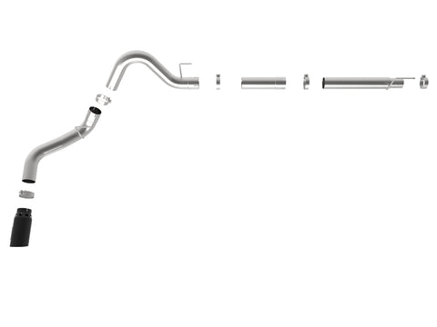 aFe Atlas 4in Aluminized Steel DPF-Back Exh 18-19 Ford F-150 V6-3.0L (td) w/ Black Tip - 49-03106-B