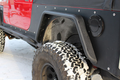 Fishbone Offroad 97-06 Jeep Wrangler TJ Steel Tube Fenders Rear 3In Flare - Blk Textured Powdercoat - FB23029R