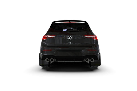 Rally Armor 22-25 VW MK8 Golf GTI/R Black UR Mud Flap w/White Logo - MF80-UR-BLK/WH