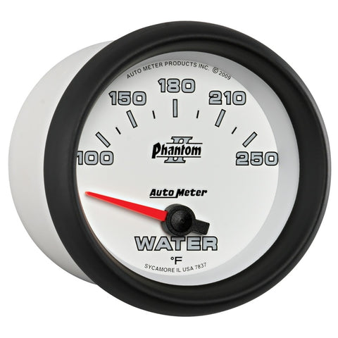 Autometer Phantom II 2-5/8in 100-250 Degrees F Electrical Water Temperature Gauge - 7837