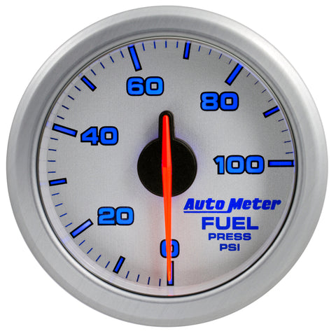 Autometer Airdrive 2-1/6in Fuel Pressure Gauge 0-100 PSI - Silver - 9171-UL