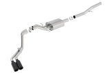Borla 14 Silv/Sierra 1500 EC Std/CC Short 143.5in WB S-Type Black Tip Dual Rolled Side Exit CB Exht - 140576BC