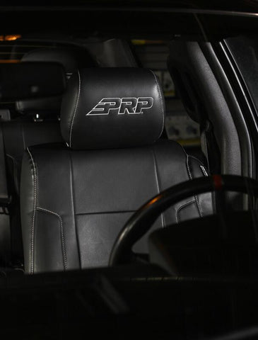 PRP 12-14 Ford Raptor Front Seat Covers (Pair) - Black w Silver Stitch - B068-06