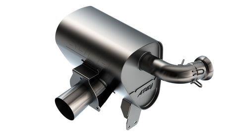 Borla 15-22 Can-Am Maverick X3 900cc Triple Turbo Manifold-Back Exhaust Atak Muffler - Black Coated - 12678CB