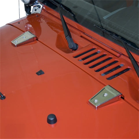 Rugged Ridge 07-18 Jeep Wrangler JK Stainless Steel Hood Hinge Covers - 11111.10