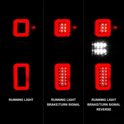 ANZO 19-21 Chevy Silverado Full LED Taillights Black Housing Smoke Lens G2 (w/C light Bars) - 311415