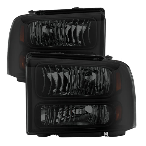 xTune Ford F250/350/450 Super Duty 05-07 Crystal Headlights Black Smoked HD-JH-FS05-AM-BSM - 9030444