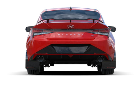 Rally Armor 22-23 Hyundai Elantra N & N Line Black UR Mud Flap w/Light Blue Logo - MF79-UR-BLK-PBL