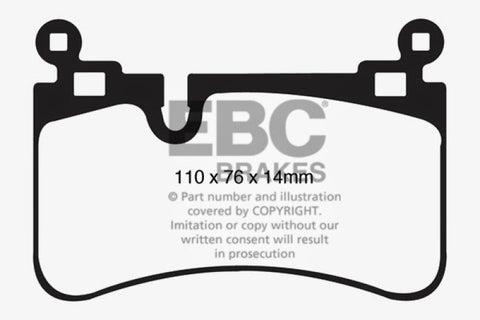 EBC 08-13 Mercedes-Benz C63 AMG (W204) 6.2 Yellowstuff Rear Brake Pads - DP41839R