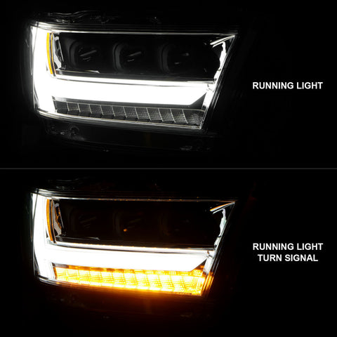 ANZO 19-20 Dodge Ram 1500 Tradesman LED Projector Headlights Plank Style w/Sequential Black (Pass.) - 111495-R