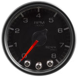 Autometer Spek-Pro Gauge Tach 2 1/16in 8K Rpm W/ Shift Light & Peak Mem Blk/Blk - P33432