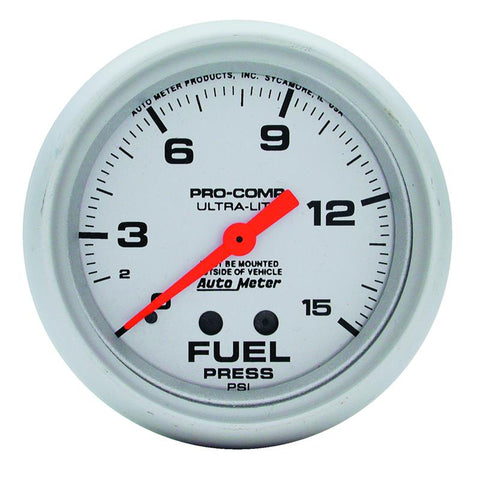 Autometer Ultra-Lite 2 5/8inMechanical Fuel Pressure Gauge 15psi - 4411