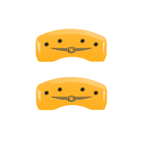 MGP 4 Caliper Covers Engraved F & R Chrysler Wing Yellow Finish Black Char 2008 Chrysler PT Cruiser - 32013SCW1YL