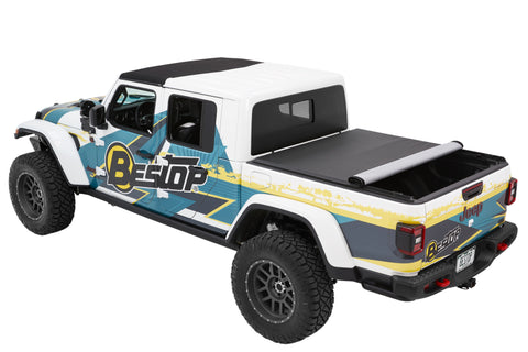 Bestop Roll Soft Tonneau - 20-26 Jeep Gladiator For 5 Ft. Bed EZ-Roll (Black Diamond) - 19280-35