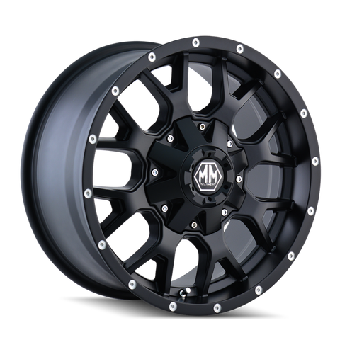 Mayhem 8015 Warrior 17x7.5 / 5x110 BP / 30mm Offset / 72.62mm Hub Matte Black Wheel - 8015-7760MB30