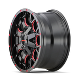Mayhem 8015 Warrior 20x9 / 6x135 BP / 18mm Offset / 106mm Hub Black w/ Prism Red Wheel - 8015-2937BTR18