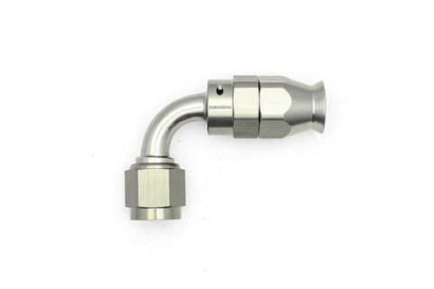 DeatschWerks 6AN Female Swivel 90-Degree Hose End PTFE (Incl. 1 Olive Insert) - 6-02-0852
