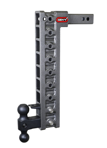 Gen-Y Mega Duty 2in Shank 20in Drop 10K Hitch w/Dual-Ball/Pintle Lock/Stabilizer Kit - GH-329