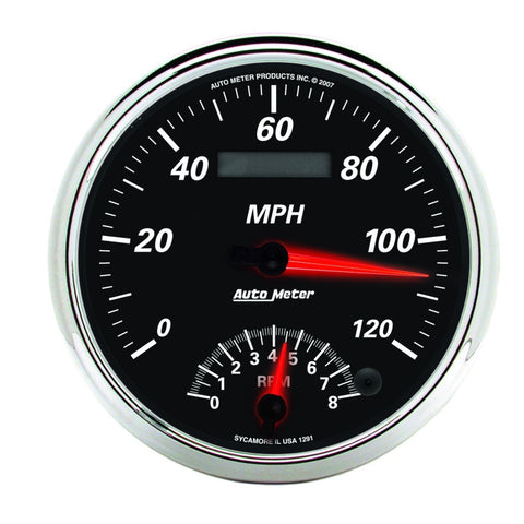 Autometer Designer Black II 5in 120 MPH & 8k RPM In-Dash Tach/Speedo - 1291