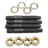 Edelbrock Carburetor Mounting Studs Bullet Nosed Black Oxide Gold Iridite Washers/Nuts Set of 4 - 8060