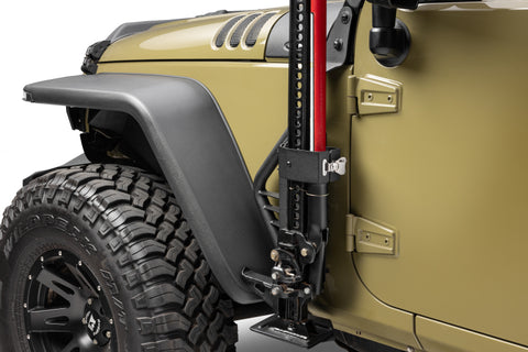 Go Rhino 07-18 Jeep Wrangler JK/JKU Front Fender Jack Mount for Hi-Lift Jack - Tex. Blk - 701009T