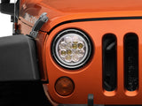 Raxiom 97-18 Jeep Wrangler TJ/JK Axial Spider LED Headlight w/ Amber DRL- Chrome Hsng (Clear Lens) - J108047
