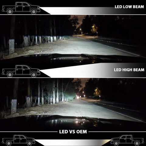 ANZO 18-19 Ford F-150 LED Projector Headlights w/ Plank Style Switchback Black w/ Amber - 111400