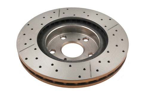 DBA 13-19 Lexus ES300h Front Street Series Drilled & Slotted Rotor w/Gold Hat - DBA2709X