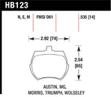 Hawk 66-79 MG Midget / 75-80 Triumph TR7 Black Front Race Brake Pads - HB123M.535