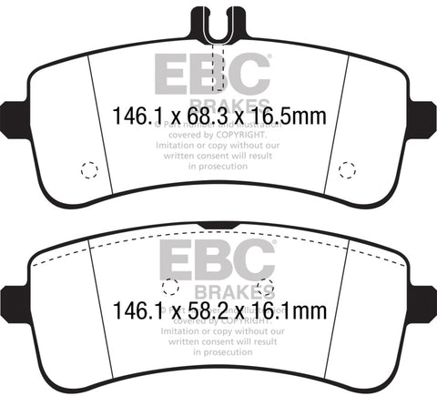 EBC 2015+ Mercedes-Benz C63 S AMG (W205) 4.0L Twin Turbo Redstuff Rear Brake Pads - DP32350C