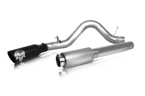 Gibson 09-10 Ford F-150 XL 4.6L 4in Patriot Skull Series Cat-Back Single Exhaust - Stainless - 76-0010