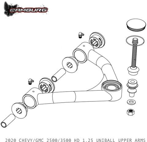 Camburg Chevy/GMC 2500/3500 HD 2WD/4WD 20-23 1.25in Performance Uniball Upper Arms (w/ covers) - CAM-210081