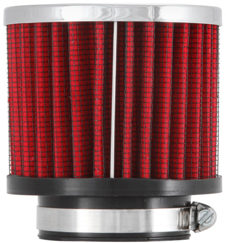K&N 1.75in Flange ID x 3in OD x 2.5in H Chrome Finish Rubber Base Crankcase Vent Filter - 62-1480