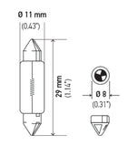 Hella Bulb 6428 12V 3W SV7-8 T2.25 8x28mm - 6428