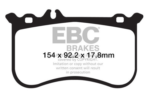 EBC 10-11 Mercedes-Benz CL550 5.5 AMG Sport Pkg Yellowstuff Front Brake Pads - DP42138R